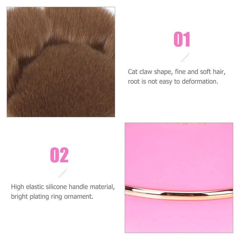 FAVOMOTO Portable Blush Powder Brush with Lid, Small Waist Synthetic Makeup Brush for Blush and Foundation Application, Pink Compact Face Makeup Accessory for Travel and Daily Use - Image 3