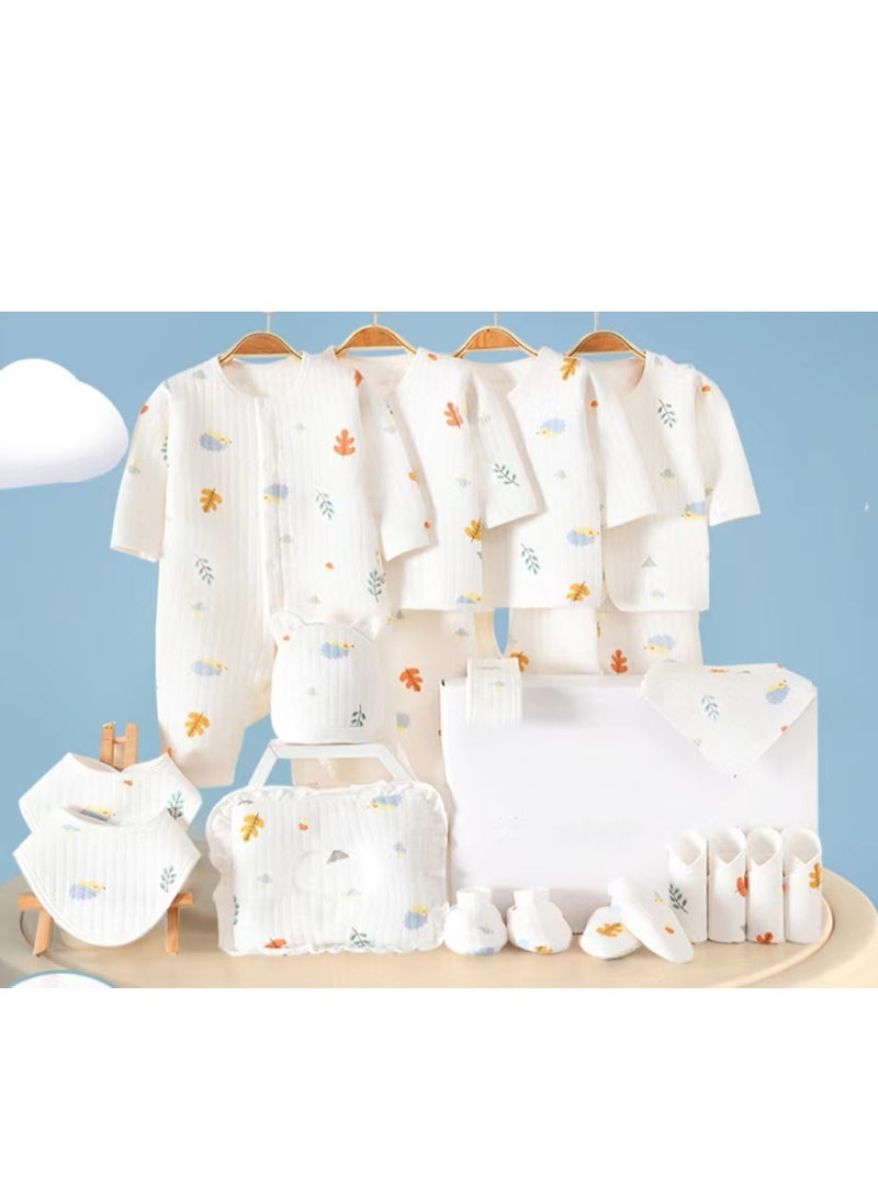 KUYING 20Pieces Baby Gift Box Set, Newborn White Clothing And Supplies, Complete Set Of Newborn Clothing Thermal Insulation  - Image 1