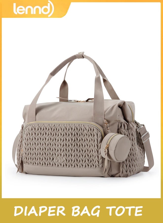 LENND Diaper Bag Tote, Large Capacity Travel Diaper bags, Hospital Bag for Labor Delivery, Baby Bag with Pacifier Case - Image 1