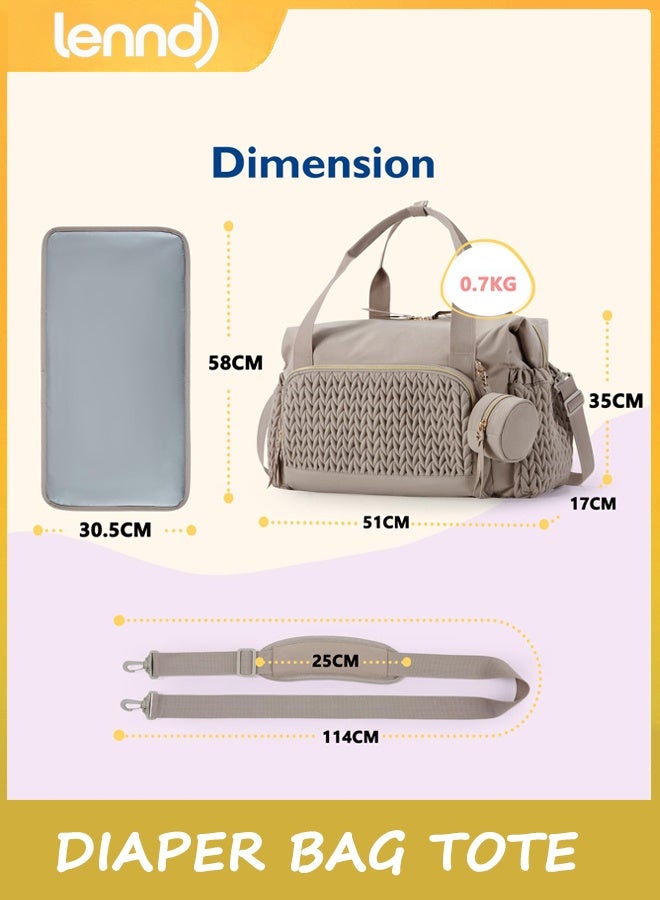 LENND Diaper Bag Tote, Large Capacity Travel Diaper bags, Hospital Bag for Labor Delivery, Baby Bag with Pacifier Case - Image 5