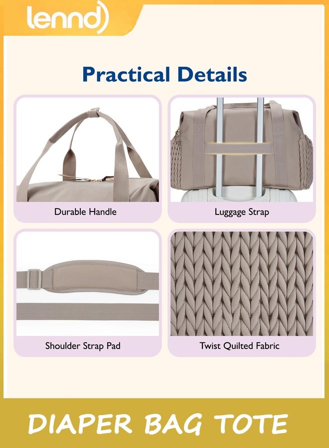 LENND Diaper Bag Tote, Large Capacity Travel Diaper bags, Hospital Bag for Labor Delivery, Baby Bag with Pacifier Case - Image 4