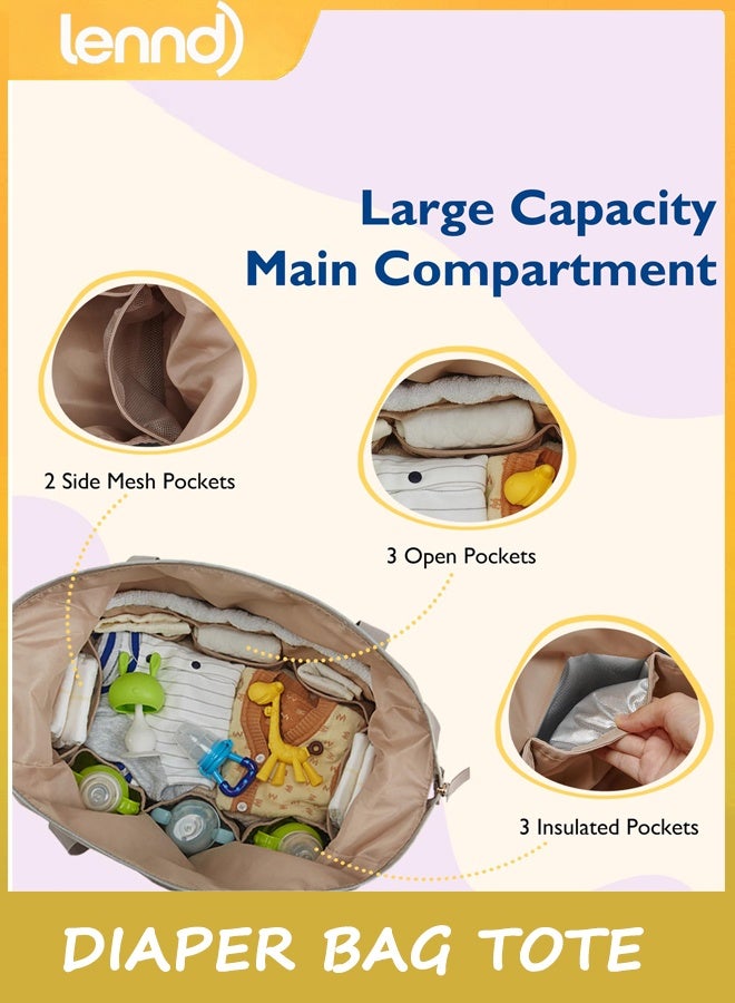 LENND Diaper Bag Tote, Large Capacity Travel Diaper bags, Hospital Bag for Labor Delivery, Baby Bag with Pacifier Case - Image 2
