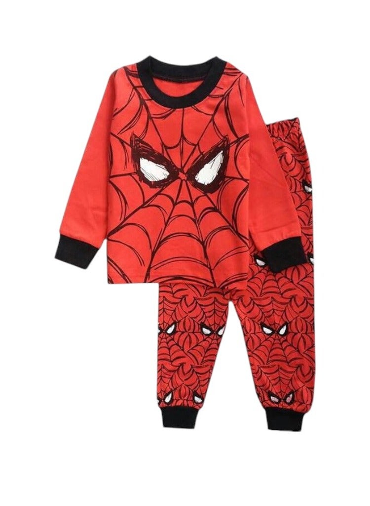 دانيال - طقم بيجامة للأولاد بطبعة شبكة العنكبوت - أكمام طويلة - Image 1