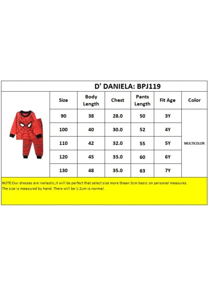 D'Daniela Daniel - Boys' Spider Web Print Pajama Set – Long Sleeve
