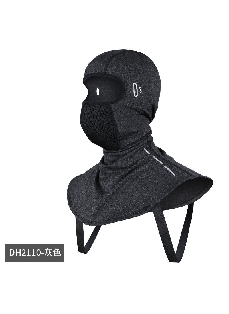 Generic - Winter Cycling Warm Face Mask Motorcycle Helmet Cover Windproof Thermal Facial Protective Skiing Face Shield Neck Warmer DH2110 Gray-base thin - Image 1