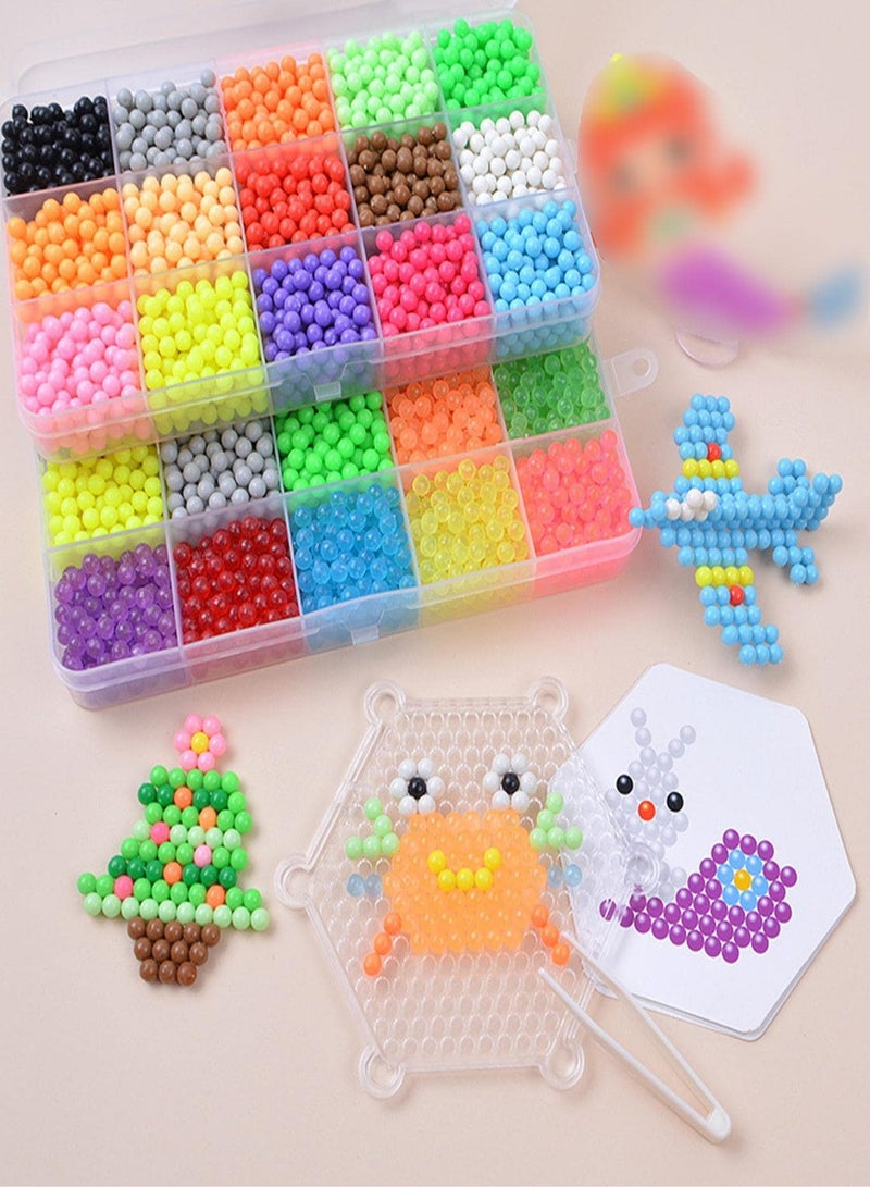 2400pcs Magic Water Mist Bead Set - Non-Iron Fuse Beads Kit,DIY Craft Kit for Creative Play and Educational Fun, Featuring Colorful Water-Soluble Beads for Handmade Jewelry Making, Plastic Material, Suitable for Ages 14+ - Perfect for Creative Projects and Decorative Crafting - Image 2