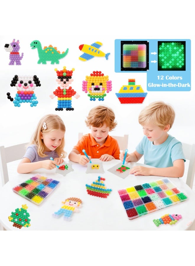 2400pcs Magic Water Mist Bead Set - Non-Iron Fuse Beads Kit,DIY Craft Kit for Creative Play and Educational Fun, Featuring Colorful Water-Soluble Beads for Handmade Jewelry Making, Plastic Material, Suitable for Ages 14+ - Perfect for Creative Projects and Decorative Crafting - Image 3