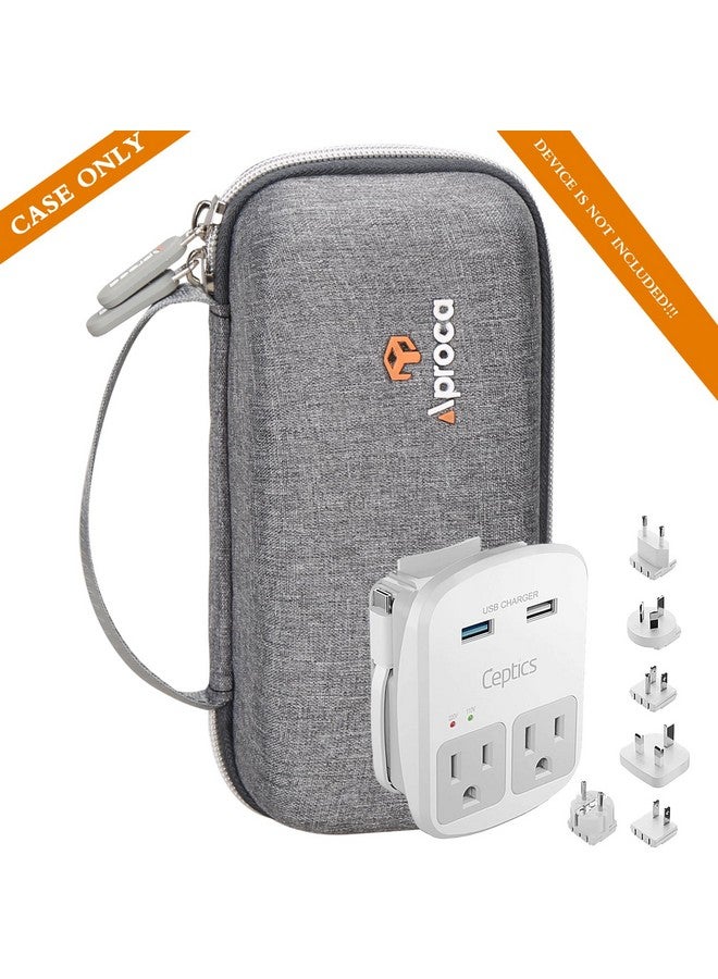 Aproca Grey Hard Travel Storage Protective Case, for Ceptics World Travel Adapter Kit - Image 5