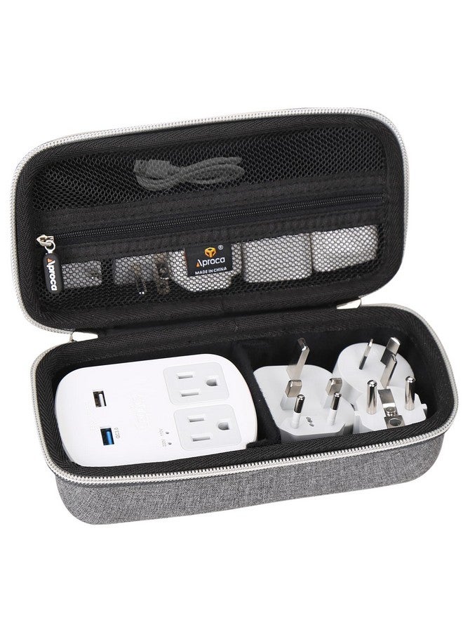 Aproca Grey Hard Travel Storage Protective Case, for Ceptics World Travel Adapter Kit - Image 1