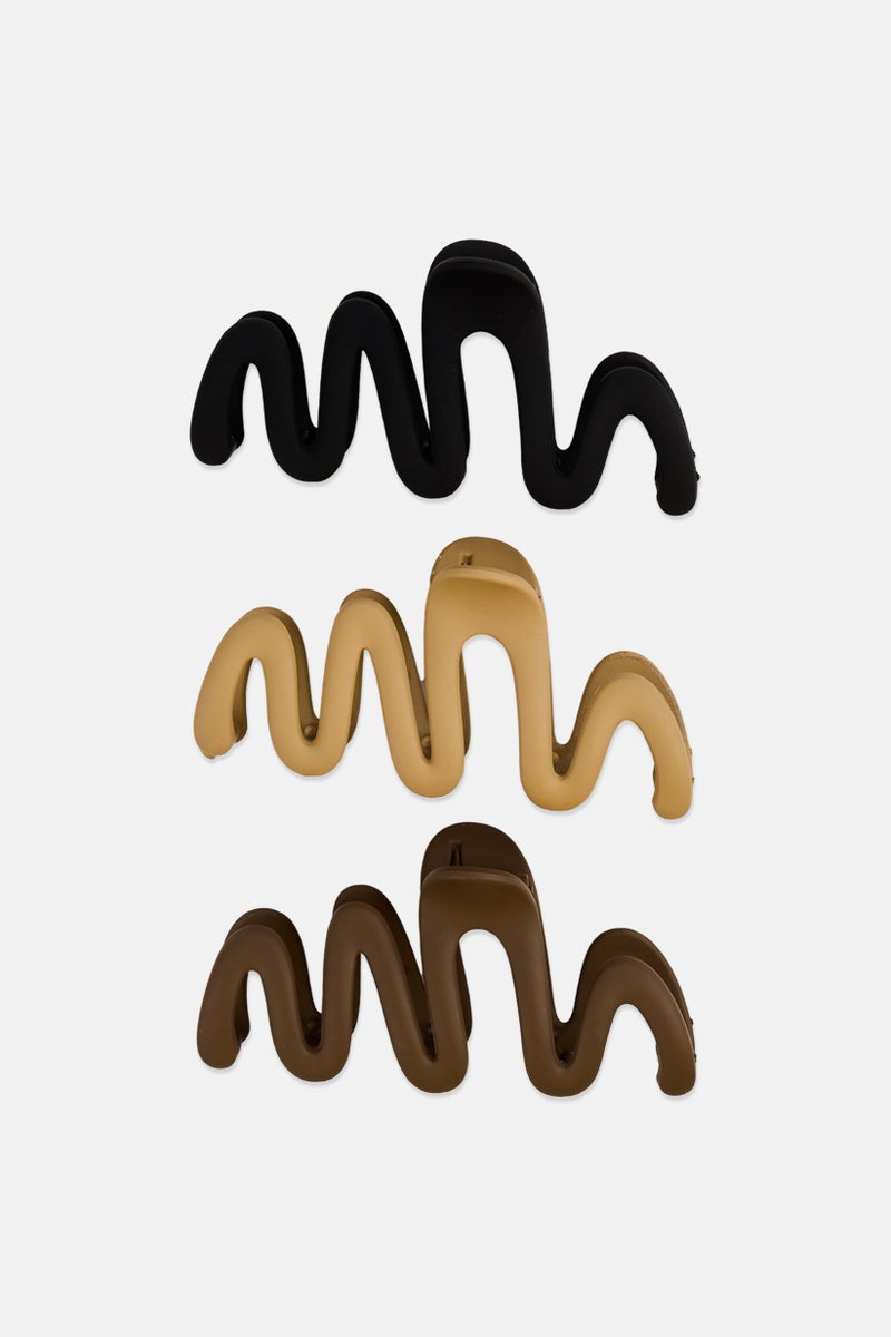 Orly Fashion Accessories 3Pcs Wavy Hair Claws, Multicolor  - Image 2