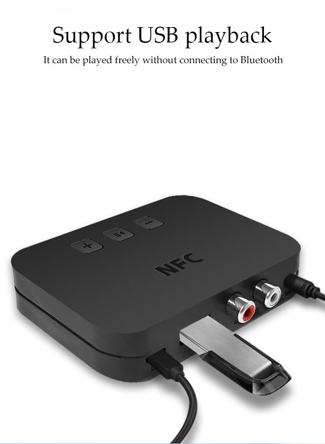 Bluetooth Receiver,Bluetooth 5.0 Car Adapter,Audio Receiver,Supports NFC Connection and USB Playback,Apply to Mobile，Pad，TV，Audio，Headset，Speaker,9.1*5.8*1.8cm - Image 5