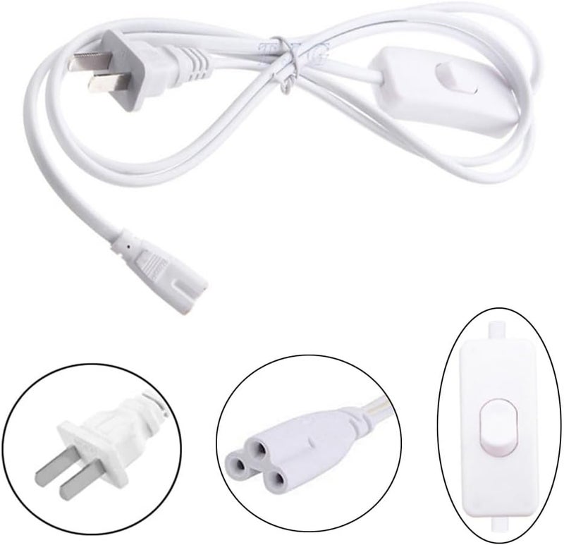سلك تمديد طاقة أنبوب LED T5 T8 مع مفتاح تشغيل/إيقاف، سلك تمديد لمصباح LED مدمج لأنبوب ضوء LED T5/T8 (عبوة من 2) - Image 2