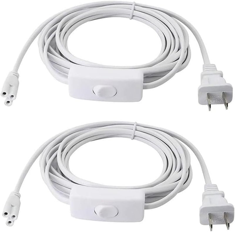 سلك تمديد طاقة أنبوب LED T5 T8 مع مفتاح تشغيل/إيقاف، سلك تمديد لمصباح LED مدمج لأنبوب ضوء LED T5/T8 (عبوة من 2) - Image 1