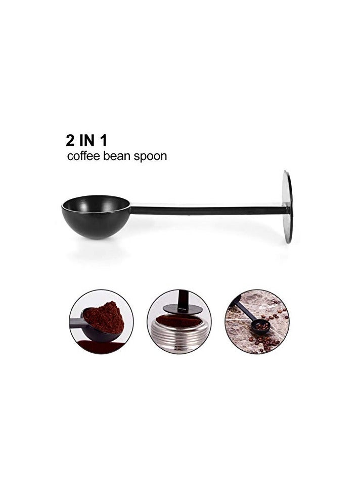 2Pack Black 2-In-1 Espresso Coffee Bean Spoon Tamping Scoop Tamper Tea Tool For Coffee Bean Spoon Coffee Measuring,about Coffee, Tea and Espresso, Kitchen and Dining  - Image 2