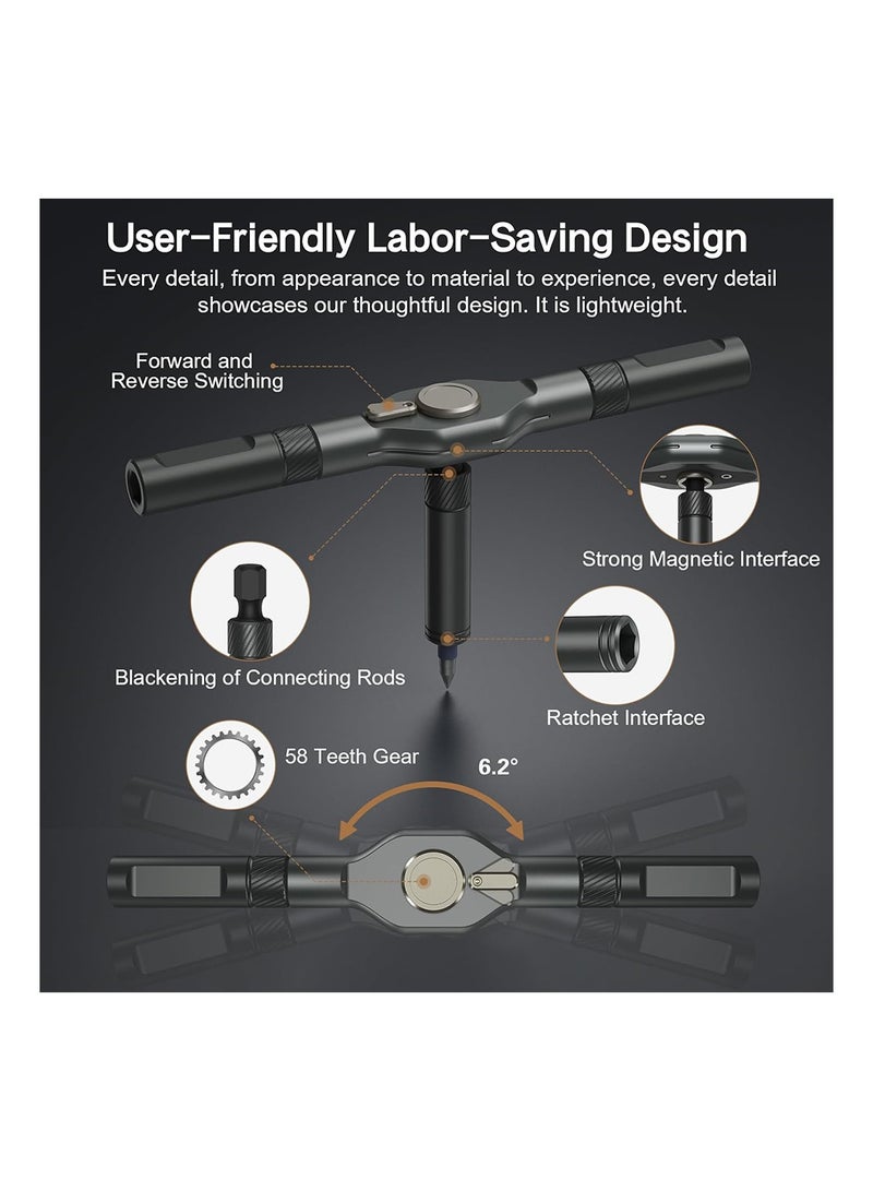 MVAQKLM  42 in 1 Magnetic Screwdriver Set, DIY Ratchet Screwdriver Set, Multi Bit Magnetic Drive Set with Detachable Ratchet Handle, Portable Compact Repair Tool Kit for Funiture Computer Bicycle - Image 3