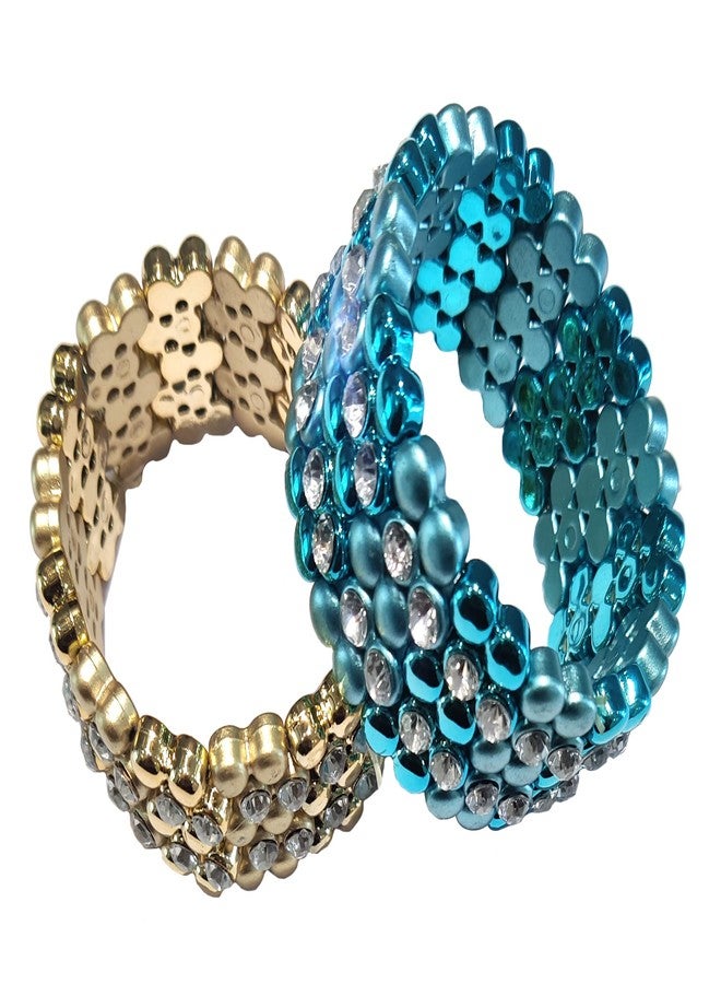 LA BELLEZA Stretchable Adjustable Elastic Crystal Rhinestone Bangle Bracelet Kada for girls and Women (Free size bracelet) - Image 3