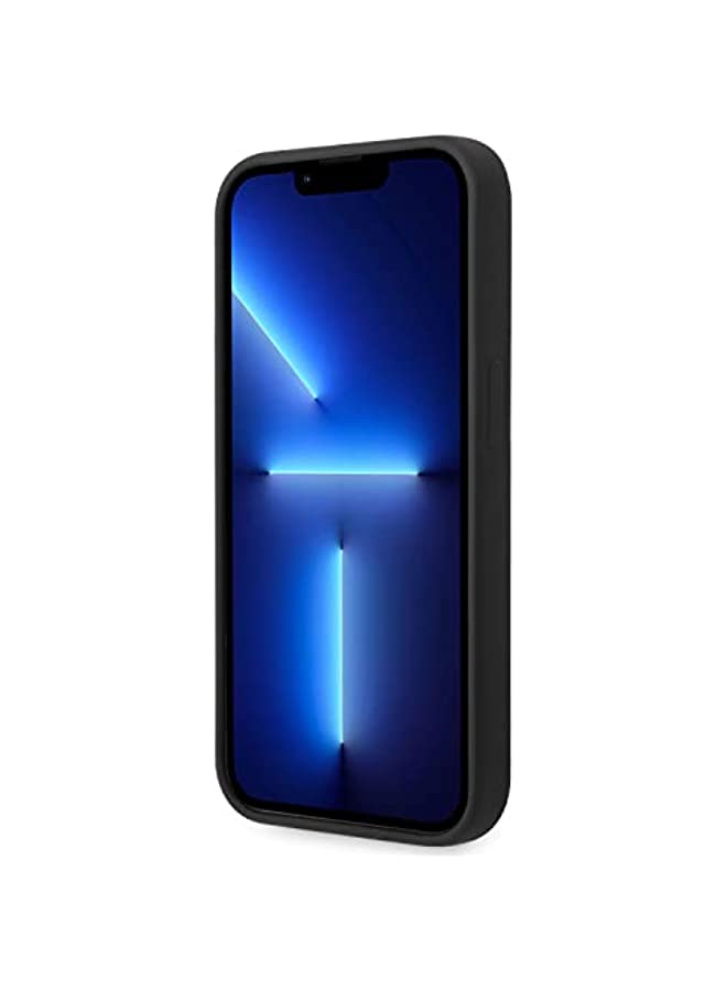 erorex حافظة سيليكون سائل من مجموعة BMW M مع طباعة ثلاثية الألوان وشعار لهاتف iPhone 14 Pro - أسود - Image 5