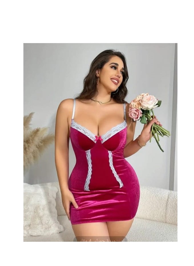 Hanady Trendy women's lingerie in French velvet x lace - a feminine look that combines elegance and comfort  - Image 1