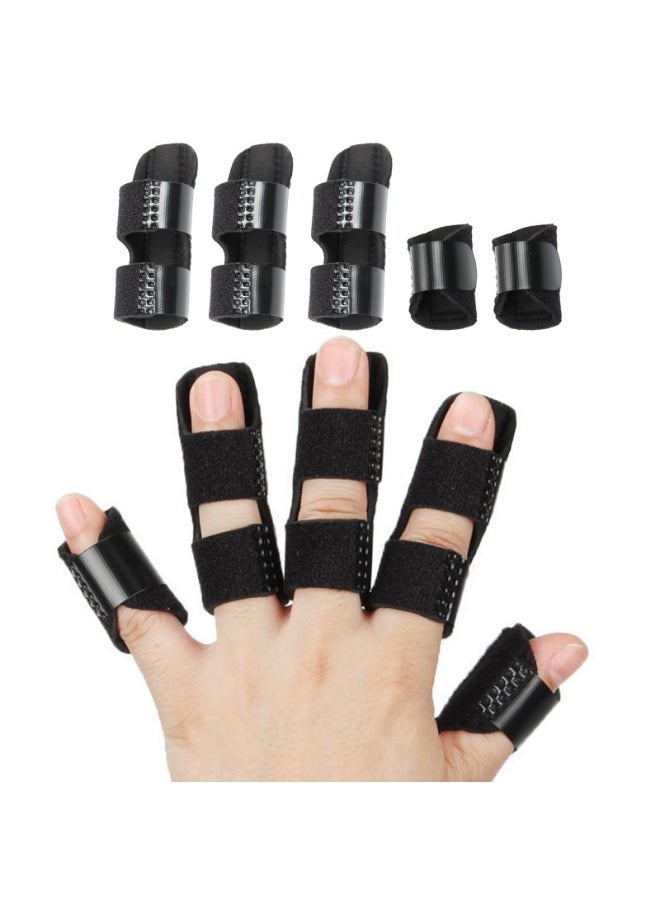 Generic 5-Piece Finger Splint Set， Adjustable Trigger Bracket Knuckle Fixation Broken Finger Protector  - Image 1