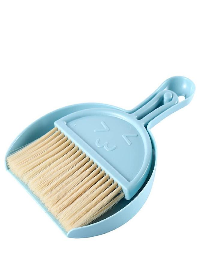 Engjajo Mini Hand Brooms Small Dust Pan and Brush Set for Table, Desk, Countertop, Key Board, Cat, Dog and Other Pets (Blue) - Image 1