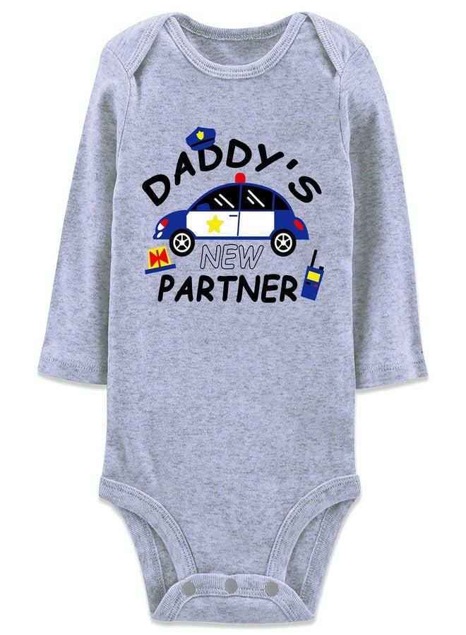 SunFocus Funny Baby Outfits 3-6 months Police Infant Clothes Daddys Partner One-Piece Bodysuits Soft Babies For Newborn Toddler - Image 1