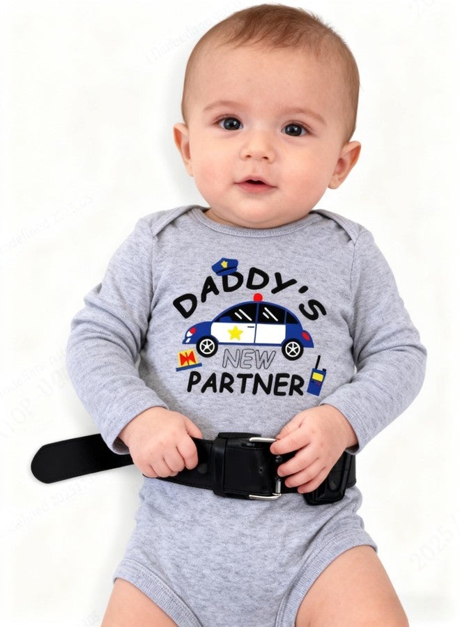 SunFocus Funny Baby Outfits 3-6 months Police Infant Clothes Daddys Partner One-Piece Bodysuits Soft Babies For Newborn Toddler - Image 3