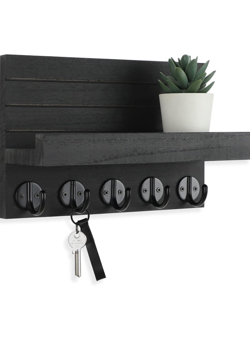 عام حاملات مفاتيح حائطية ومفاتيح زخرفية ورفوف بريدية مزودة بأرفف بها خطافات كبيرة لتخزين الحقائب والمعاطف والمظلات - Image 1