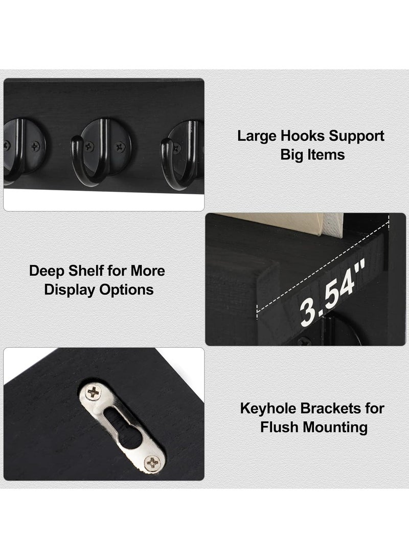 عام حاملات مفاتيح حائطية ومفاتيح زخرفية ورفوف بريدية مزودة بأرفف بها خطافات كبيرة لتخزين الحقائب والمعاطف والمظلات - Image 2