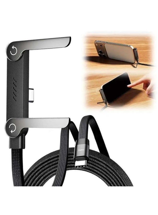 كابل USB-C إلى Micro USB عالي الجودة مع أكواب معدنية دوارة | تصميم مضفر فاخر - Image 3