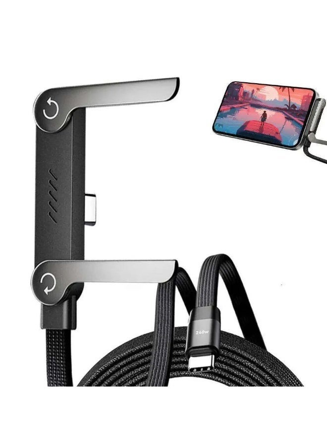 كابل USB-C إلى Micro USB عالي الجودة مع أكواب معدنية دوارة | تصميم مضفر فاخر - Image 1