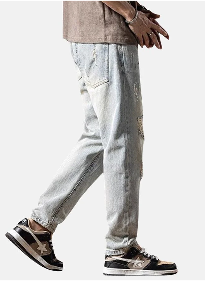 YUNIQEE Blue Cotton Slim Fit High-Rise Jeans