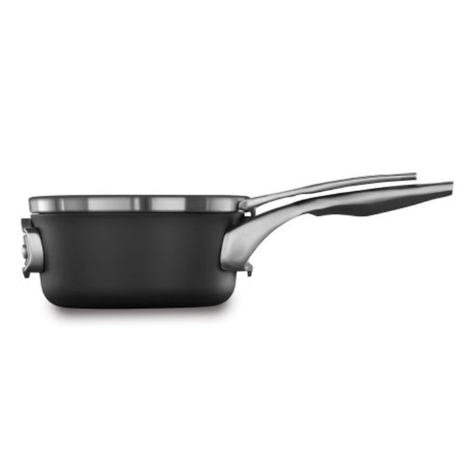 PREMIER SPACE SAVING 15 QUART SAUCE PAN WITH LID HARDANODIZED NONSTICK COOKWARE WITH MINERALSHIELD TECHNOLOGY DISHWASHER AND OVEN SAFE