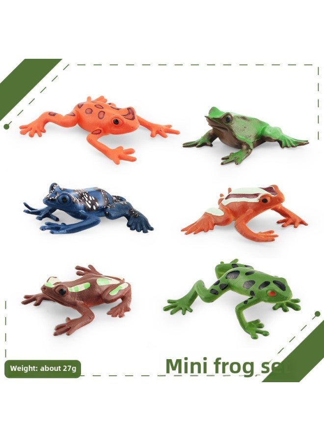 Simulation Pond Tree Lotus Leaf Wood Block Frog Model Microscopic Scene Frog Fish Pond Accessories Set Ornaments-Color:BL-10029 Mini Frog 27g  - Image 1