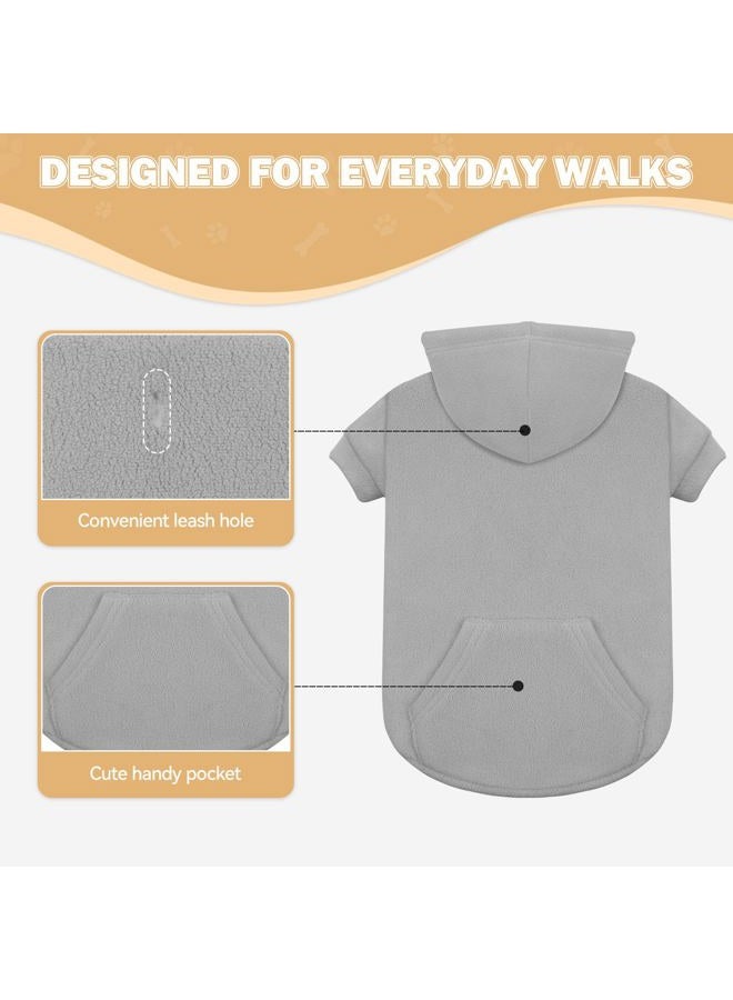 Waoduld Dog Sweaters for Large Dogs,Dog Hoodie,Warm Fleece Sweatshirt with Hood & Pocket,Leash Hole,Cozy Cold Weather Pet Clothes Sweater Hoodie for Large Dogs(Grey,XL) - Image 5