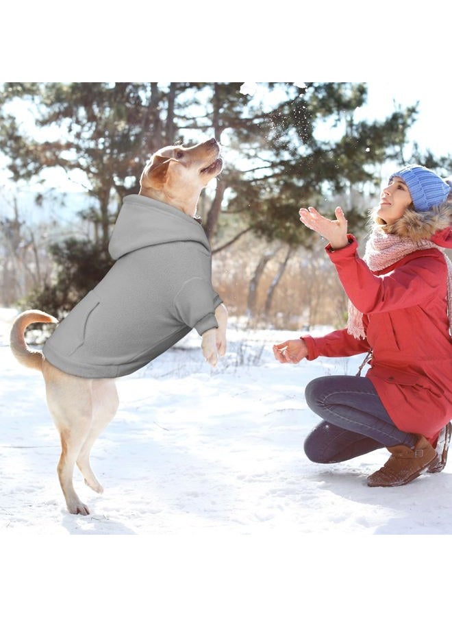 Waoduld Dog Sweaters for Large Dogs,Dog Hoodie,Warm Fleece Sweatshirt with Hood & Pocket,Leash Hole,Cozy Cold Weather Pet Clothes Sweater Hoodie for Large Dogs(Grey,XL) - Image 3