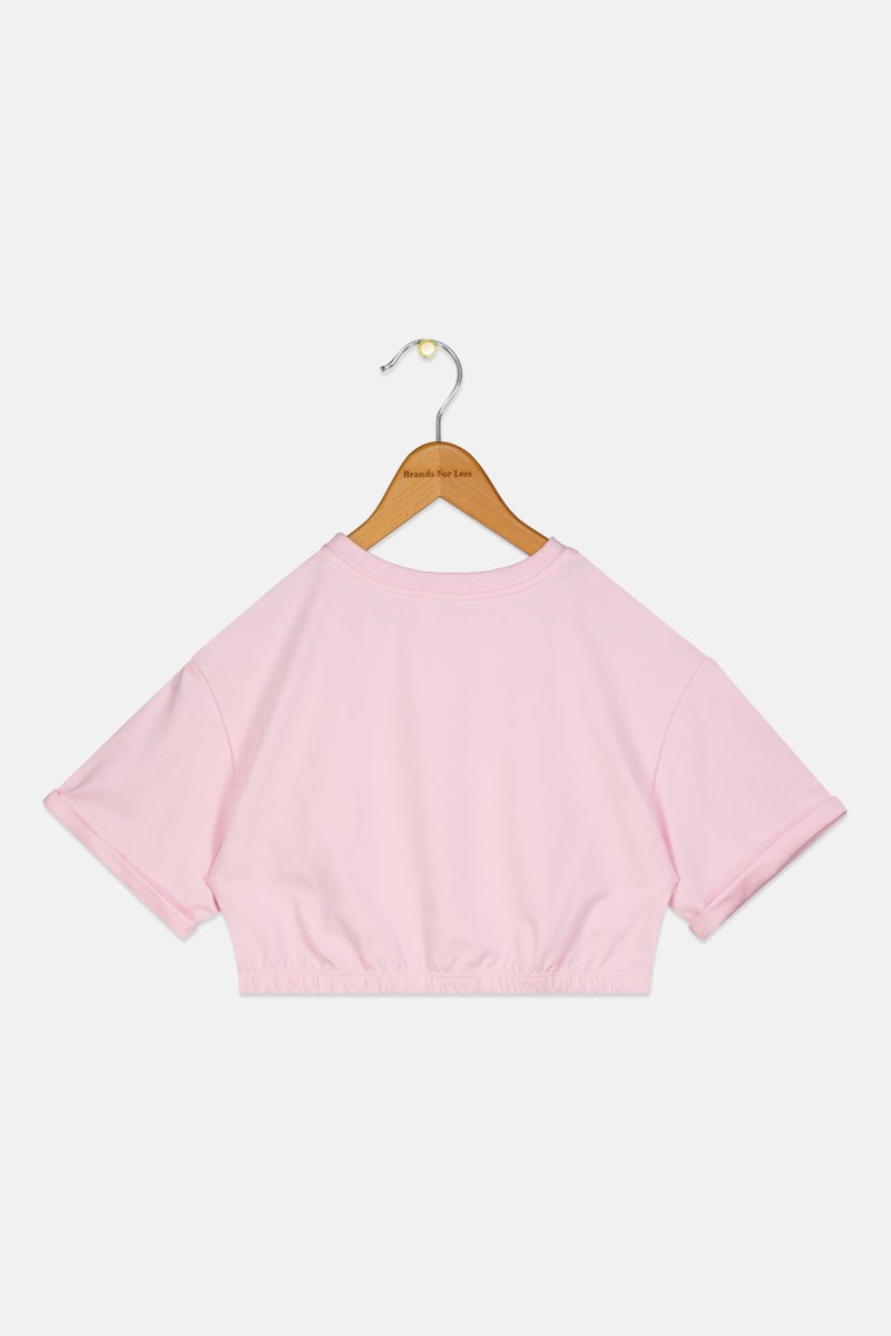 Choupette Kids Girl Short Sleeve Graphic Top, Pink - Image 3