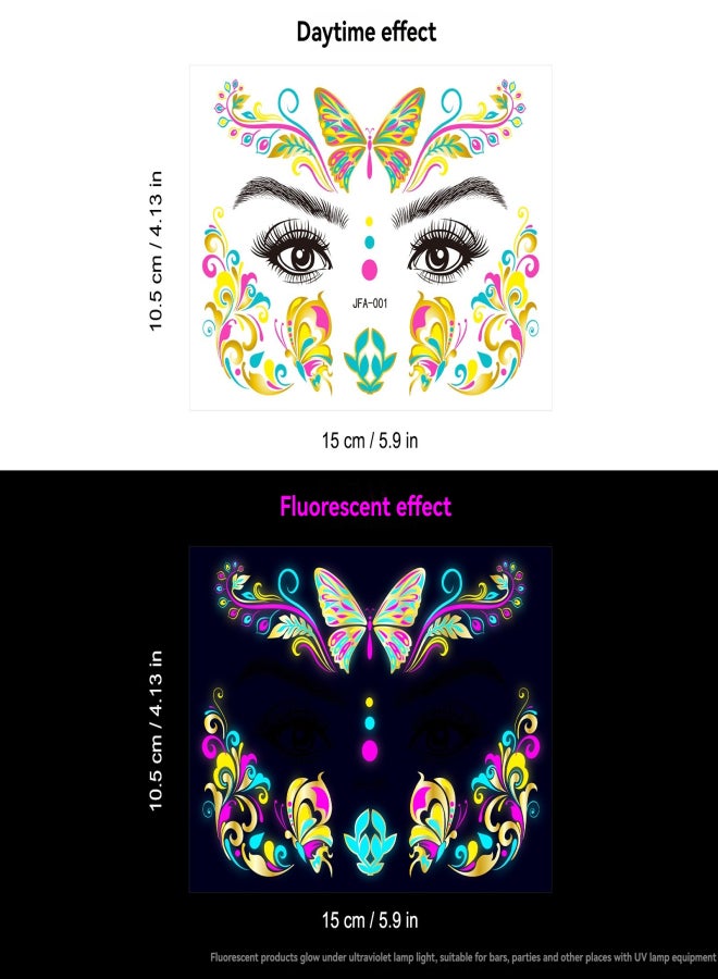 بودرة ختم ساخنة، ملصق وجه فلورسنت مقاوم للماء، مكياج نيون للرقص الليلي، قطعة واحدة - Image 3