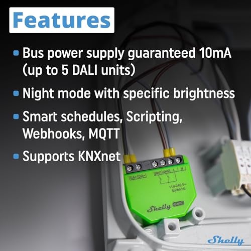Shelly DALI Dimmer Gen3 | WiFi Smart Dimming | Home Automation | LED Control Gear | BLE Gateway | Smart Schedules | Compatible with Alexa & Google Home | iOS Android App | No Hub Required - Image 3