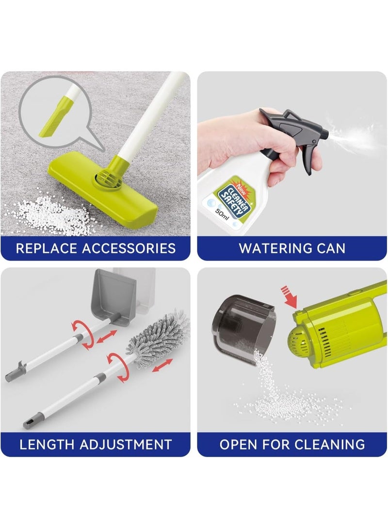 LBMT مجموعة ألعاب تظاهرية لتنظيف الأطفال، 29 قطعة من مجموعات مستلزمات التدبير المنزلي للأطفال الصغار مع مكنسة كهربائية حقيقية،عربات تنظيف،بروو، زجاجة رذاذ، وعاء غبار، ألعاب تعليمية للعب الأدوار للأطفال الأولاد والبنات (أزرق) - Image 4