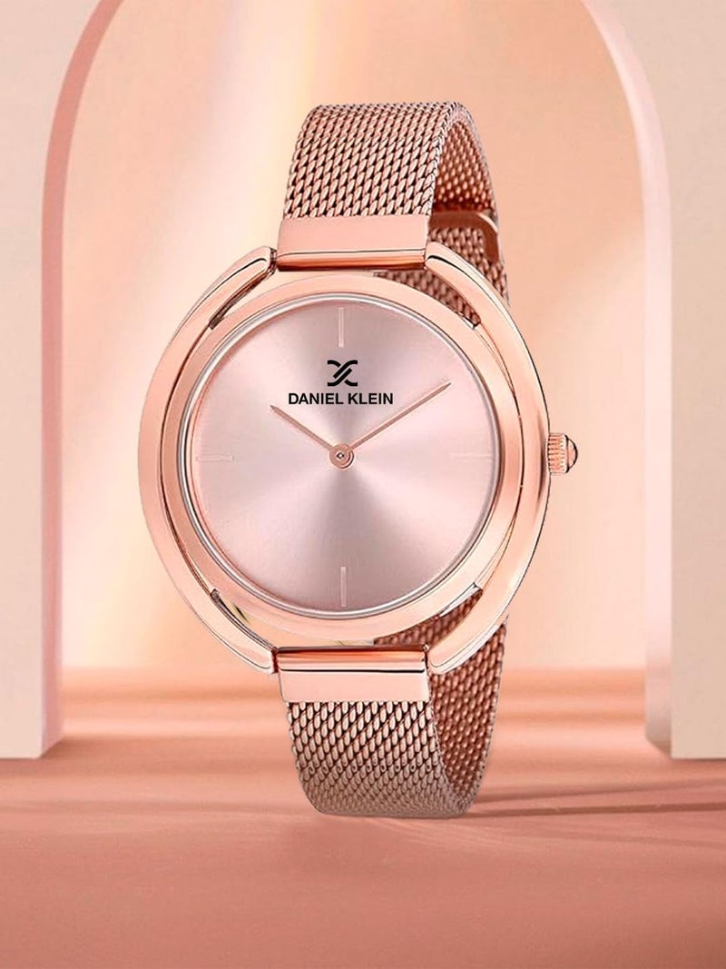Daniel Klein Stainless Steel Analog Pink Rose Gold Dial Women's Watch-Dk12085-3 - Image 2