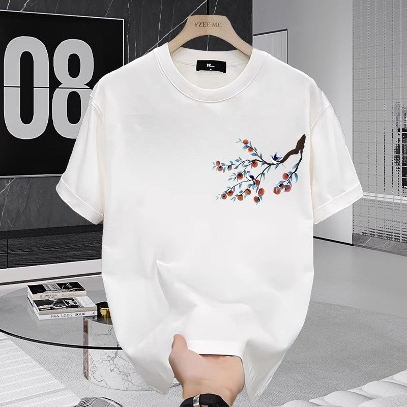 2025 National Fashion Chinese Style Fashion Brand Loose Plum Blossom Embroidery Short-Sleeved T-Shirt Unisex Half-Sleeved T-Shirt For Men And Women - Image 5