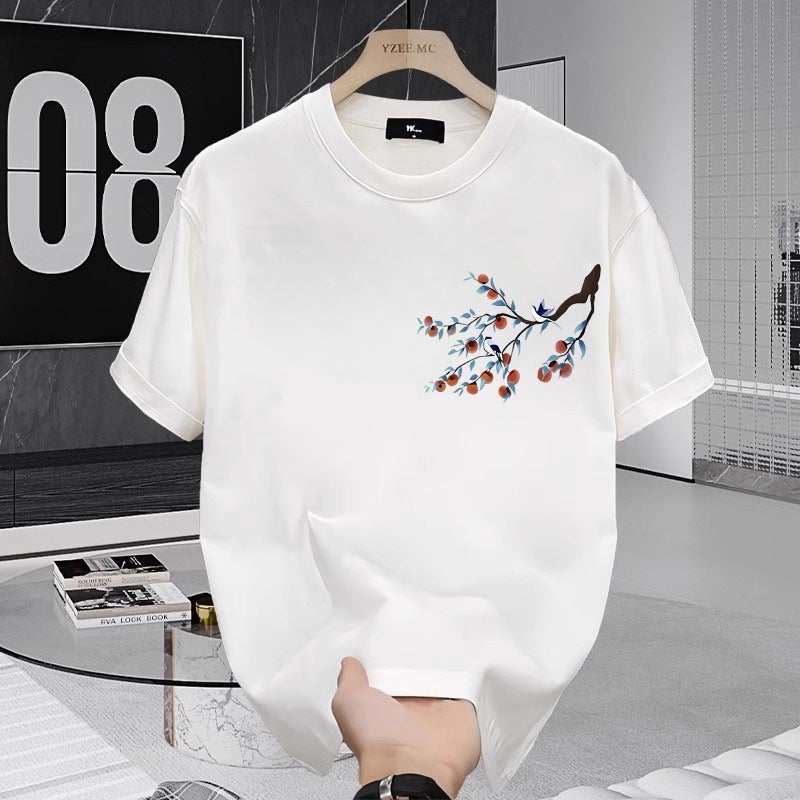2025 National Fashion Chinese Style Fashion Brand Loose Plum Blossom Embroidery Short-Sleeved T-Shirt Unisex Half-Sleeved T-Shirt For Men And Women - Image 4