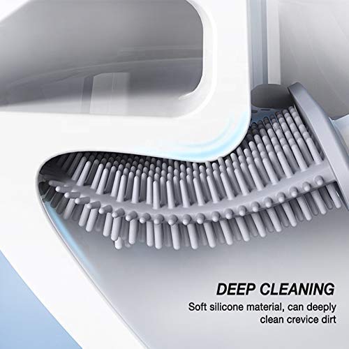 KBS Toilet Cleaner Brush Silicon with Slim Holder Flexible Toilet Bowl Cleaning Brush for Home Office Bathroom School Hotels Cleaning Accessories Tools Gadgets - Image 3