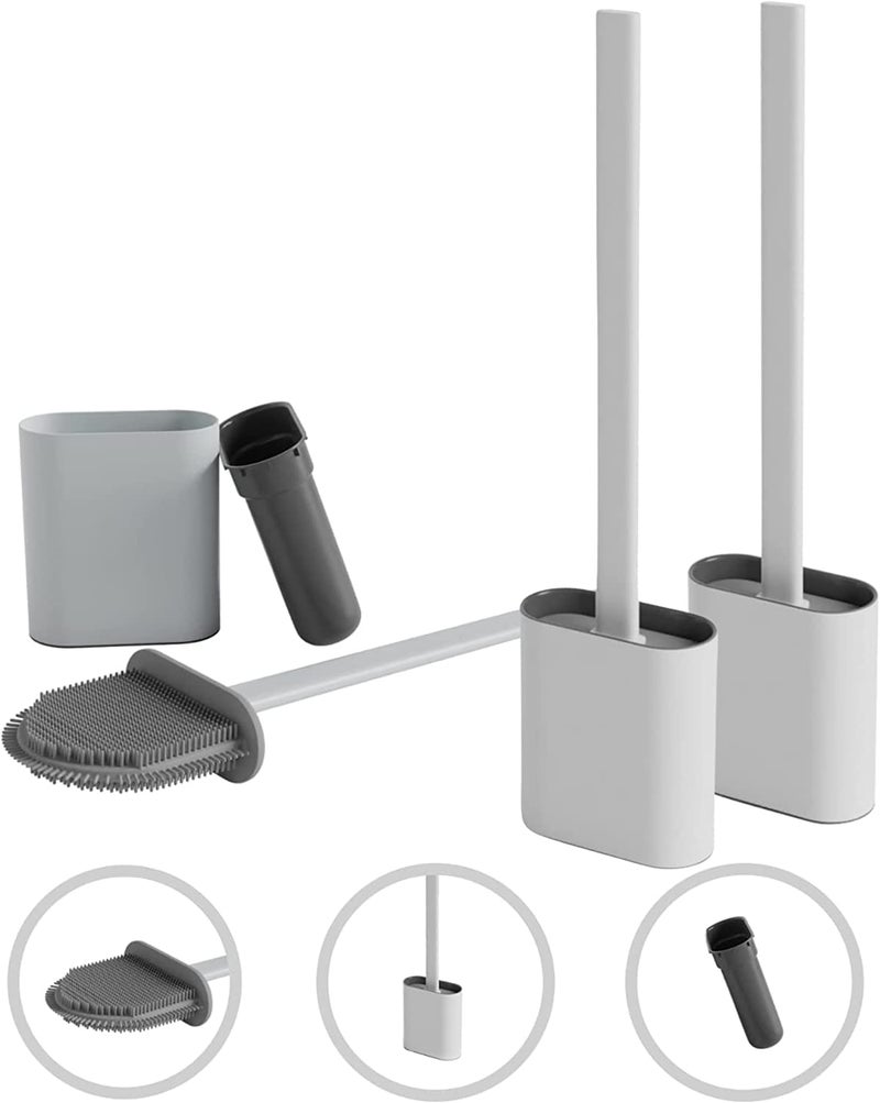 KBS Toilet Cleaner Brush Silicon with Slim Holder Flexible Toilet Bowl Cleaning Brush for Home Office Bathroom School Hotels Cleaning Accessories Tools Gadgets - Image 5