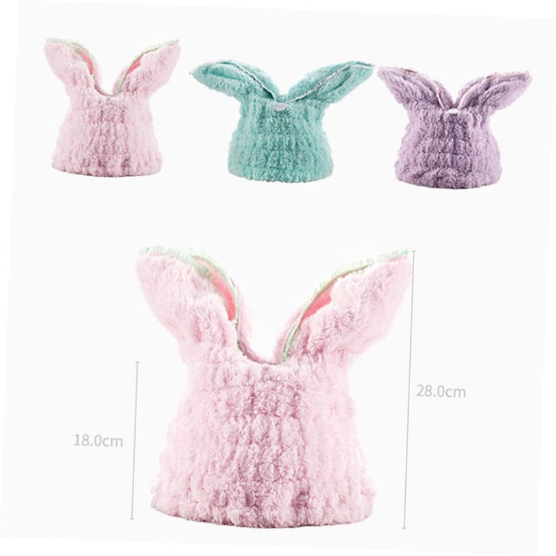 Pink Quick Dry Hair Drying Shower Cap Thickened Towel For Women Bathing Spa - Image 3