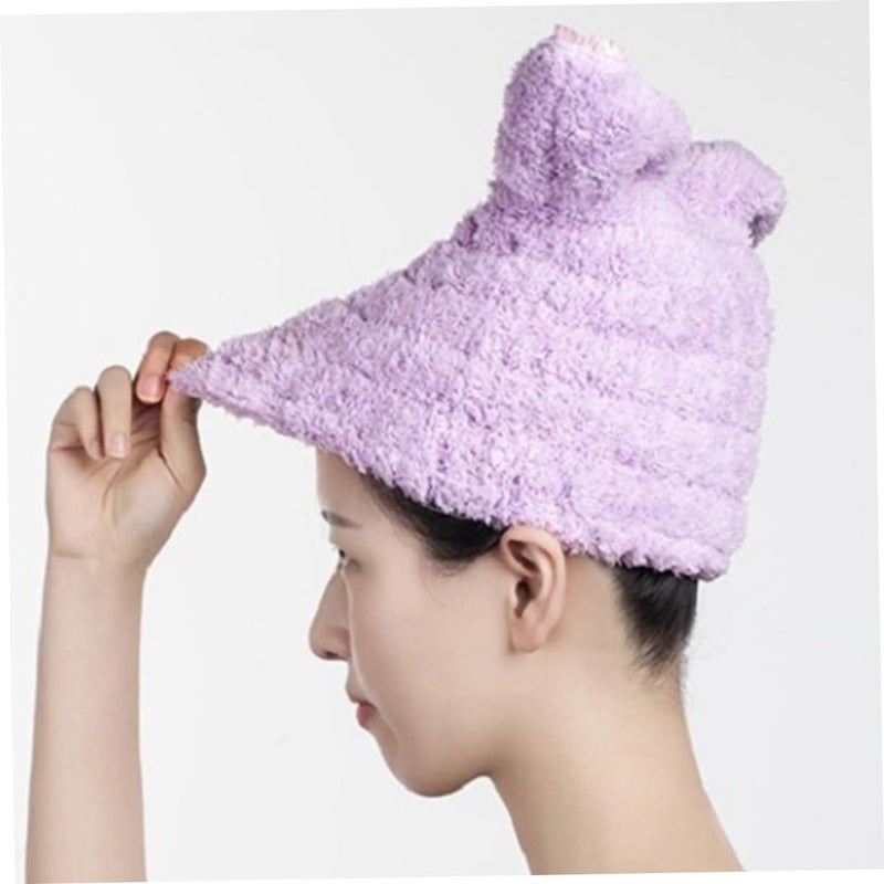 Pink Quick Dry Hair Drying Shower Cap Thickened Towel For Women Bathing Spa - Image 5