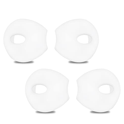 EKIND 4 Pcs Ear Cover Tips Anti-Slip Silicone Soft Replacement Sport Earbud Tips Compatible for iPhone 7 / 6S / 6 Plus / 5S / 5C / 5 Headphones Earphones Protective Accessories (White) - Image 1