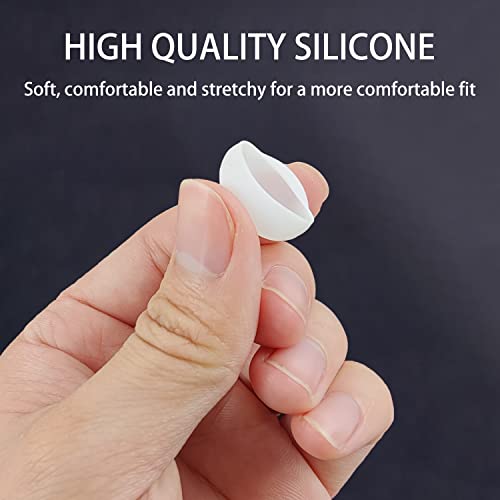 EKIND 4 Pcs Ear Cover Tips Anti-Slip Silicone Soft Replacement Sport Earbud Tips Compatible for iPhone 7 / 6S / 6 Plus / 5S / 5C / 5 Headphones Earphones Protective Accessories (White) - Image 4