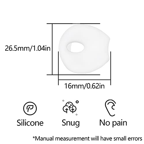 EKIND 4 Pcs Ear Cover Tips Anti-Slip Silicone Soft Replacement Sport Earbud Tips Compatible for iPhone 7 / 6S / 6 Plus / 5S / 5C / 5 Headphones Earphones Protective Accessories (White) - Image 2