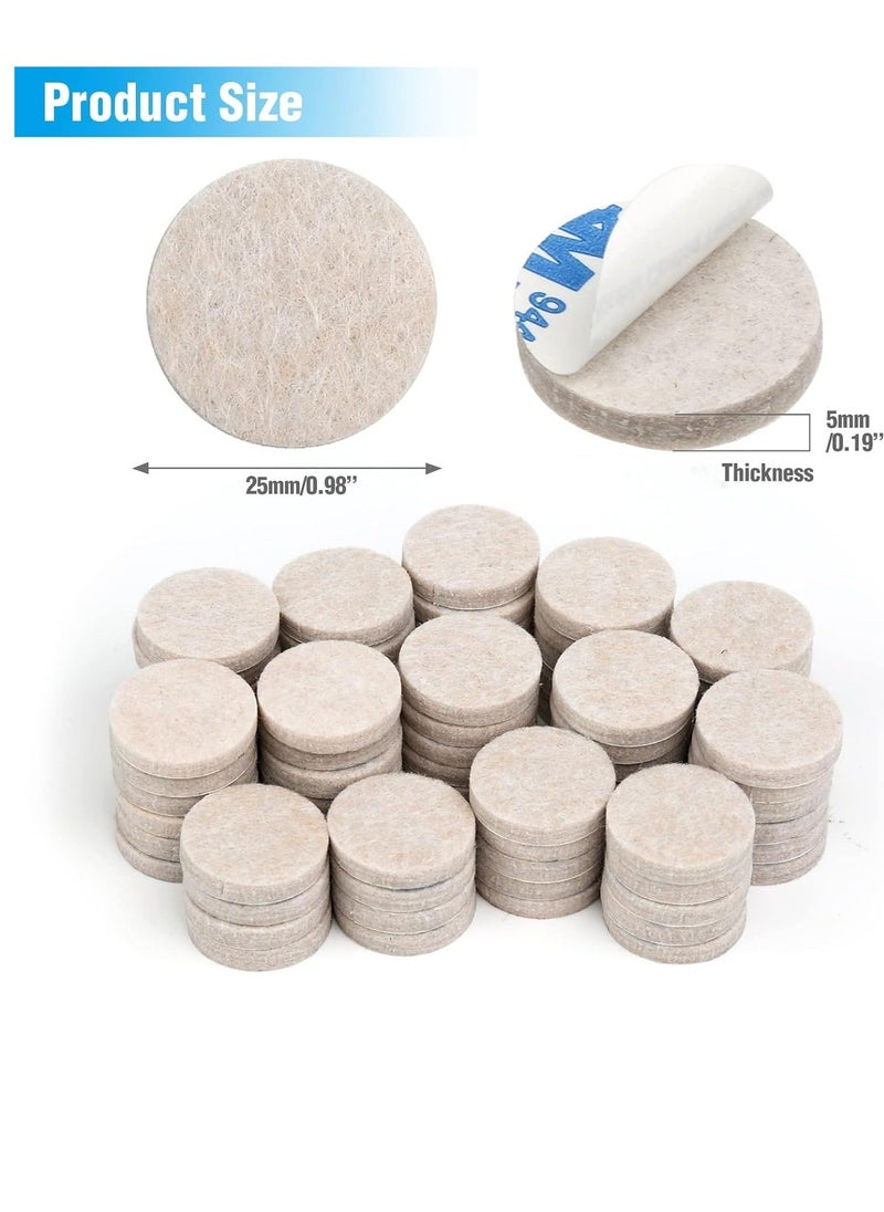 Generic - 90pcs Furniture Pads Floor Protectors, Self Adhesive Felt Chair Leg Protectors 25mm,5mm Thick Anti Scratch Felt Pads Furniture Feet Pads for Chair, Table, Wardrobe, Sofa - Image 1